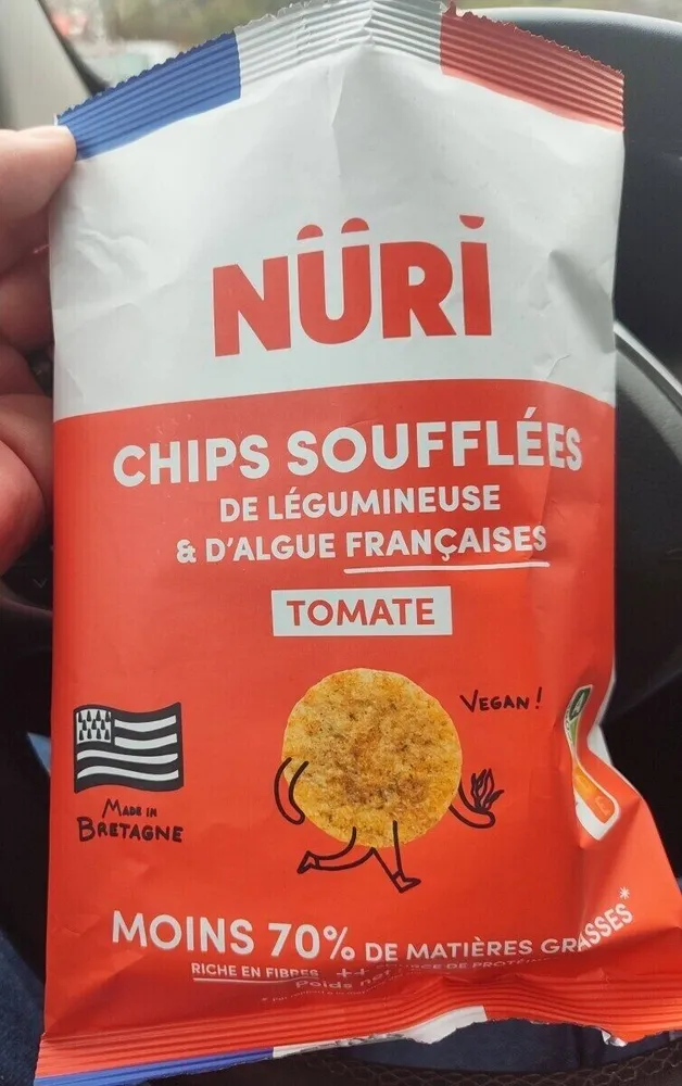 CHIPS DE LÉGUMINEUSES ET D'ALGUES À LA TOMATE