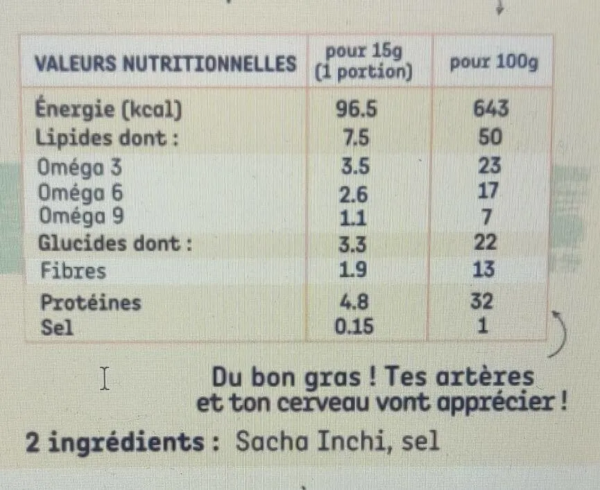 Beurre de sacha inchi