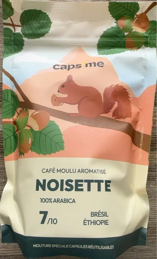 Café moulu aromatisé noisethe