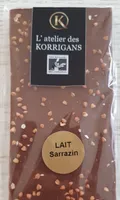 Tablette de chocolat lait sarrazin