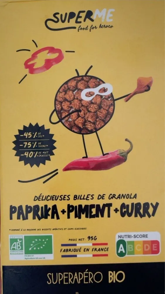 bille granola paprika piment curry