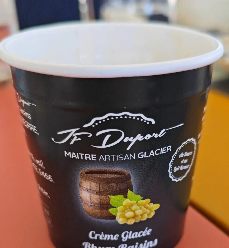 Crème glacée rhum raisin