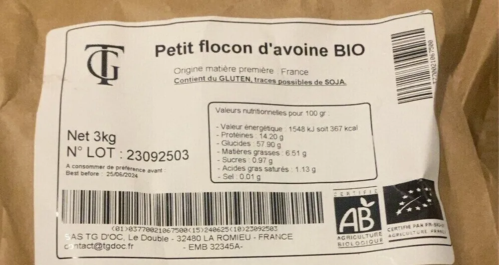 Petit flocon d’avoine BIO