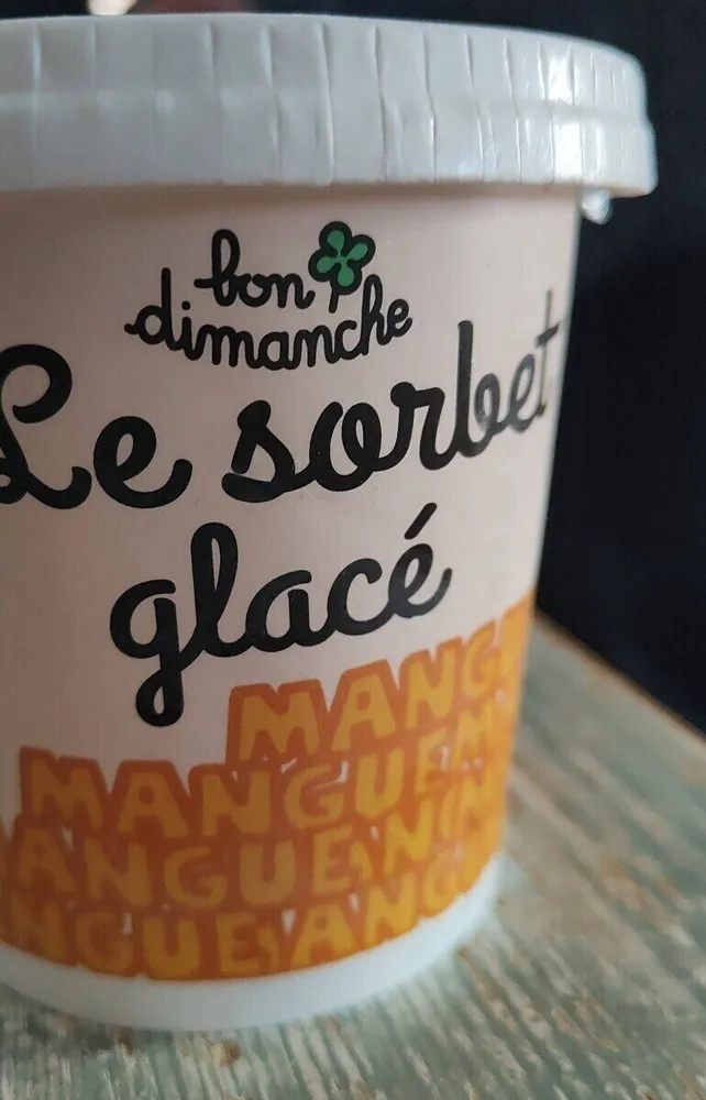 Le sorbet glacé mangue