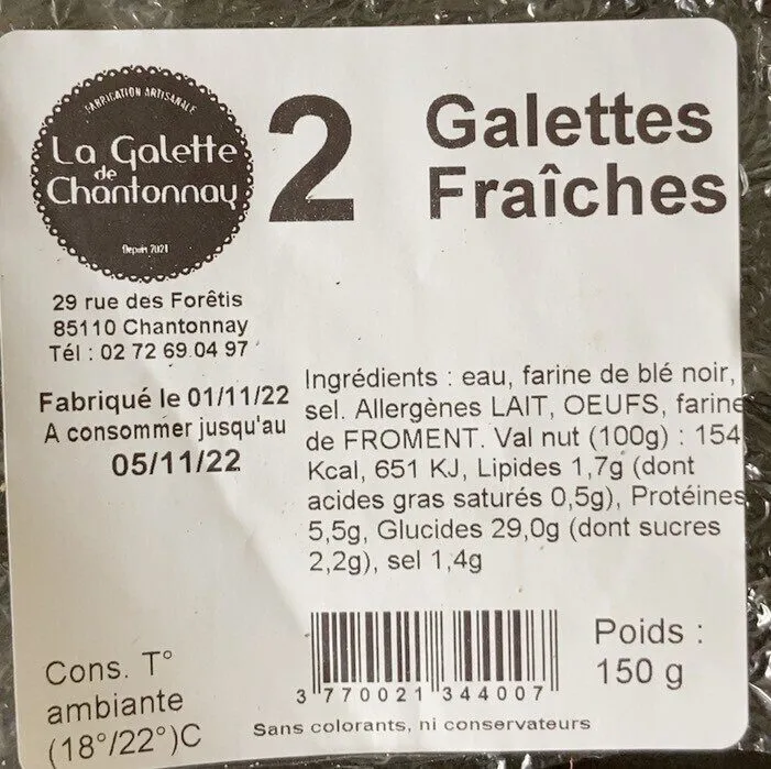 Galettes Fraiches