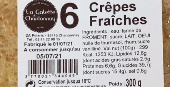Crepes fraiches