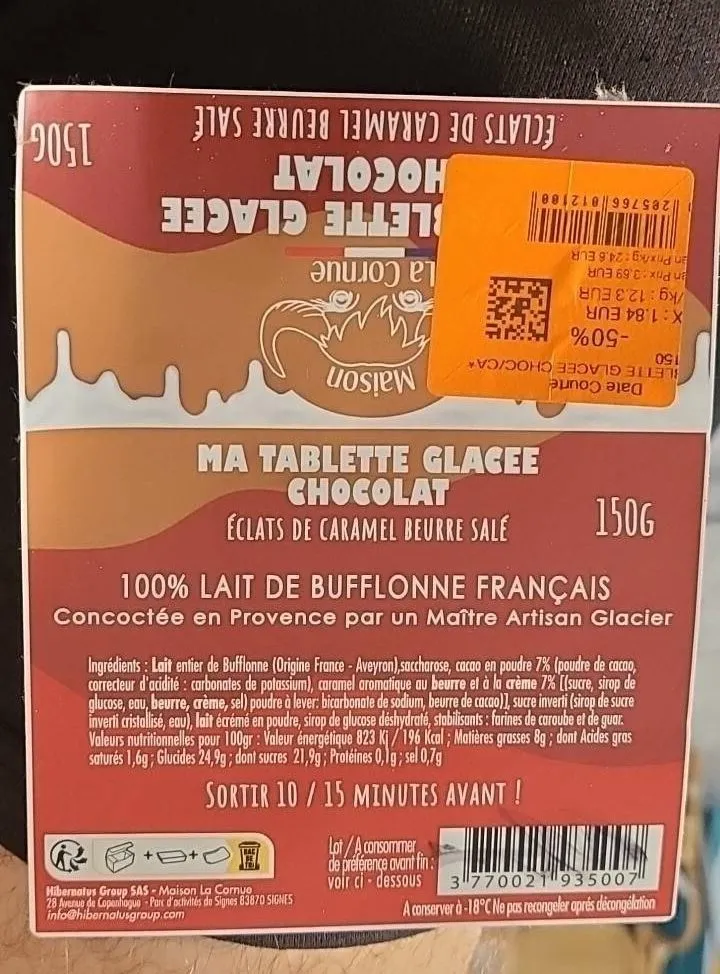 Ma tablette glacée chocolat éclats de caramel beurre salé
