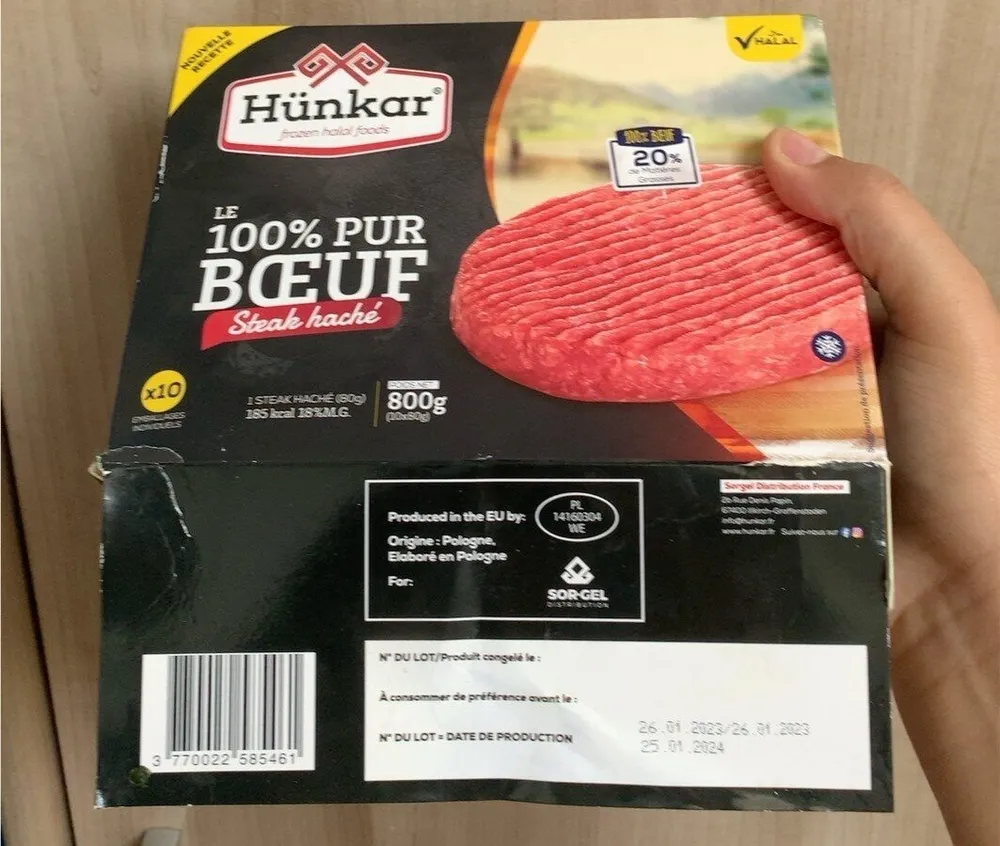 Le 100% boeuf steak haché