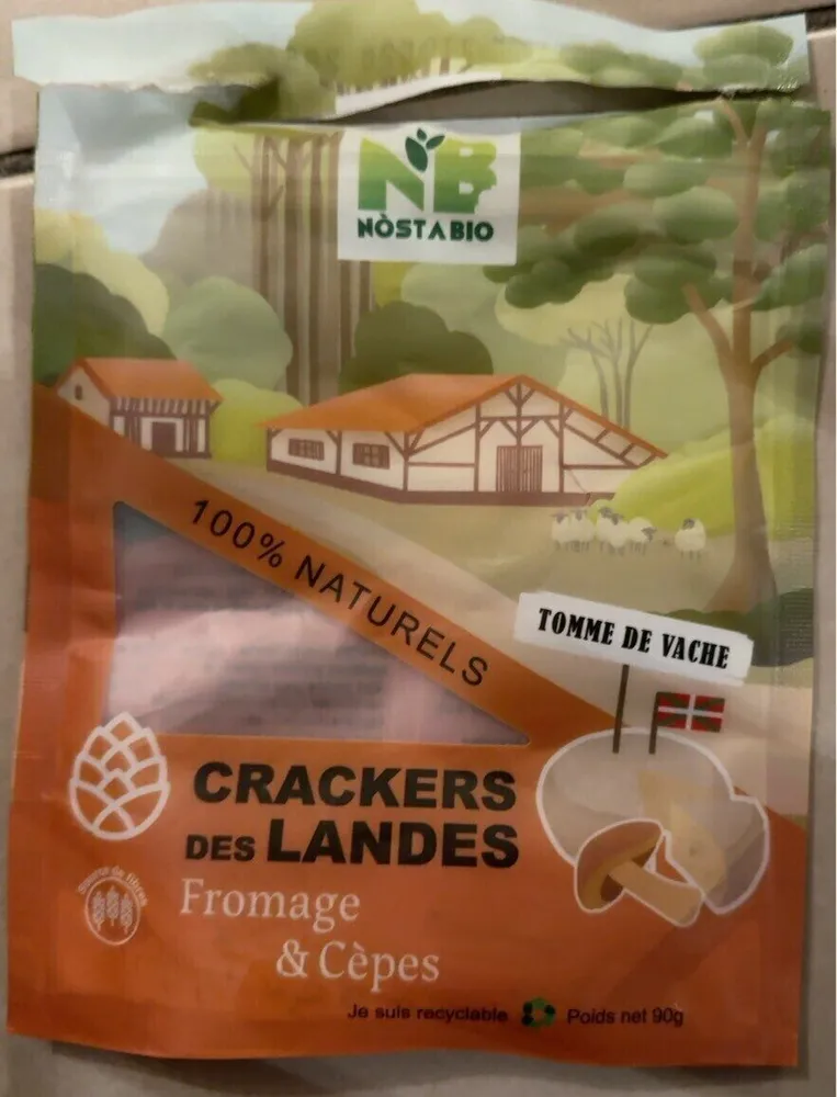 Crackers des Landes, fromage et cèpes