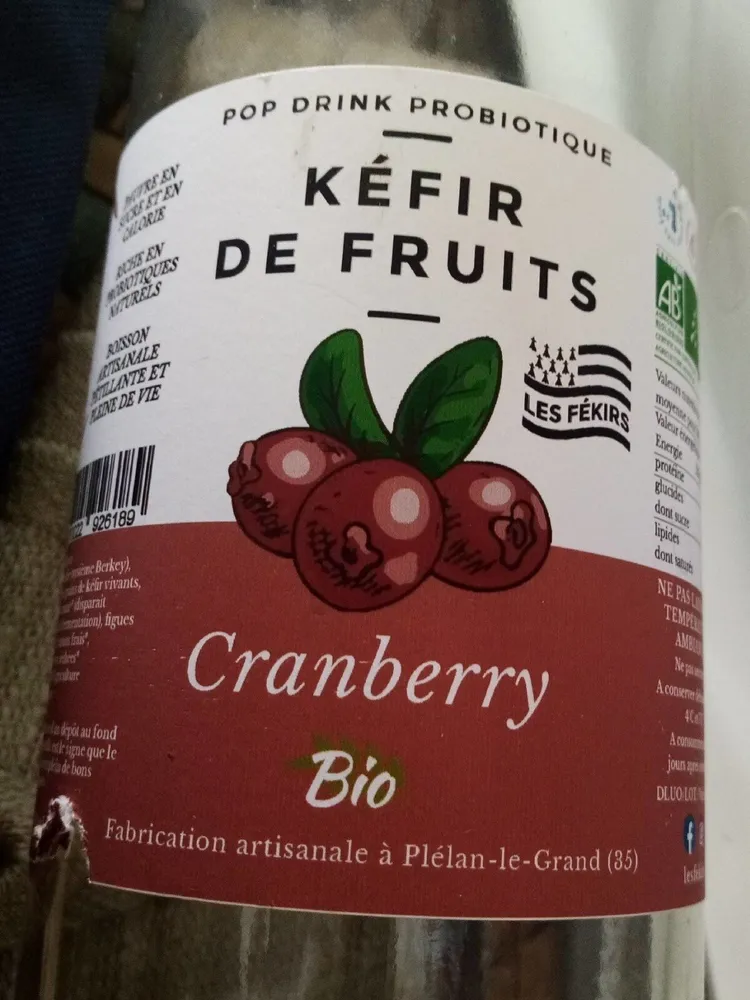 Kéfir de fruits cranberry