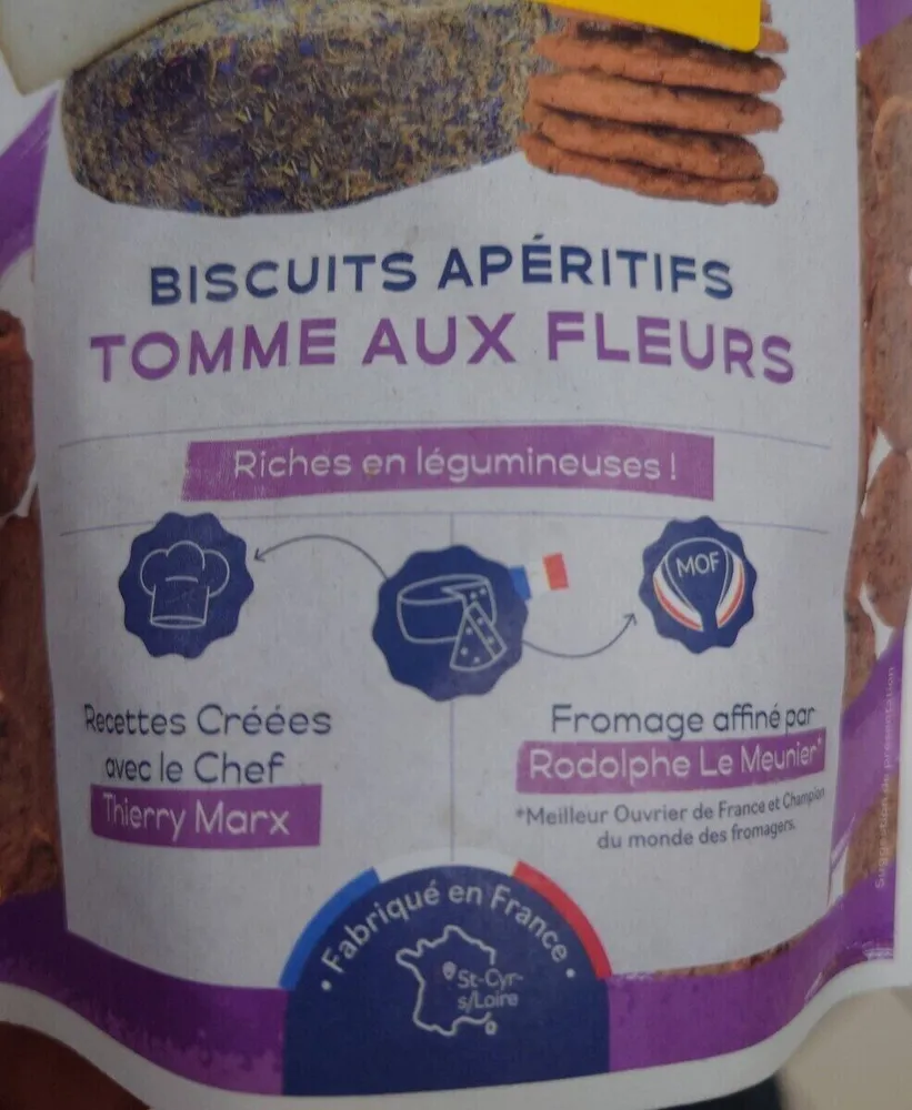Biscuits apéritifs Tomme aux fleurs