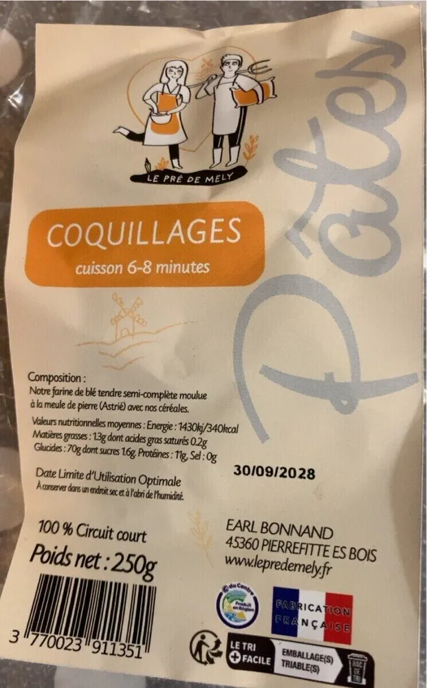 Pates coquillages