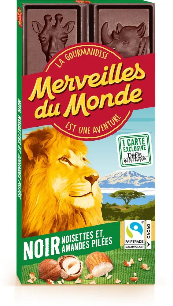 Tablette Noir noisettes et amandes pilées