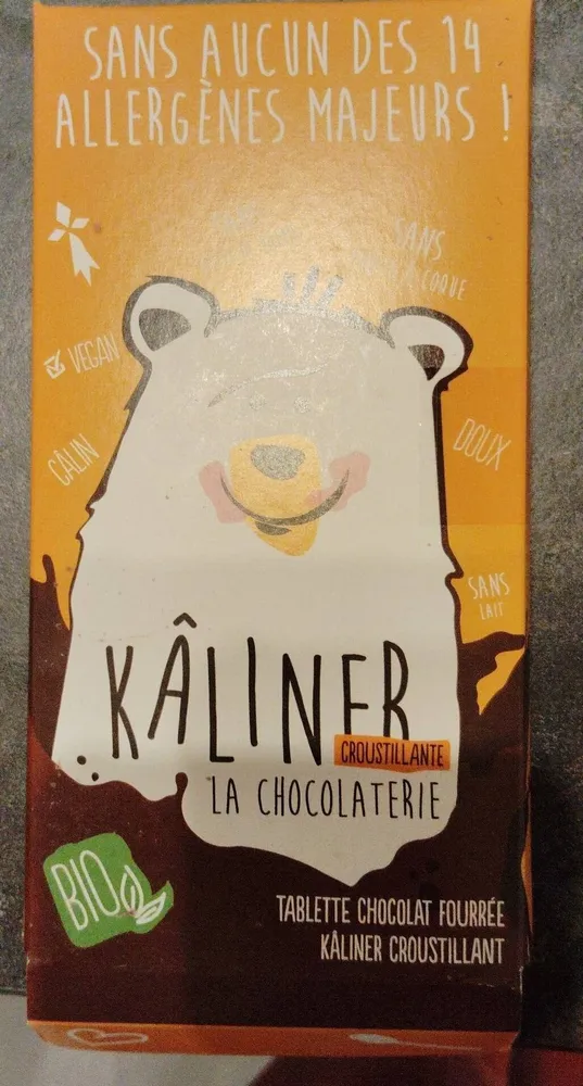 TABLETTE CHOCOLAT FOURRÉE KÂLINER CROUSTILLANT