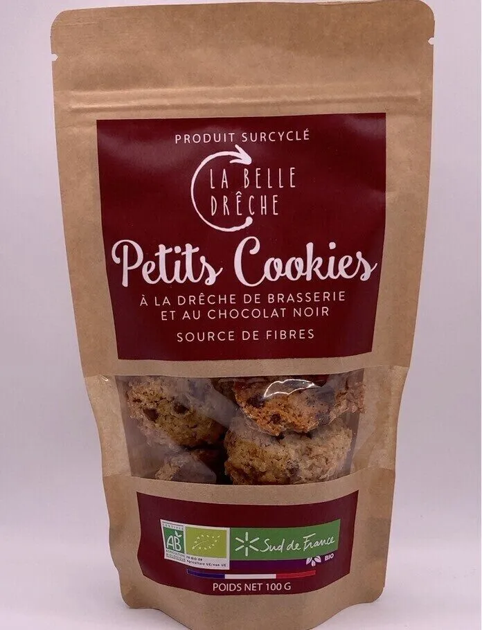 Petits cookies à la drêche de brasserie er au chocolat noir