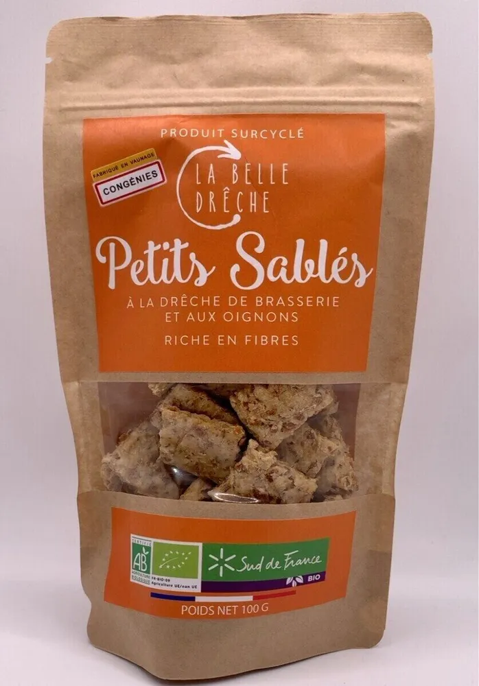 Petits sablés à la drêche de brasserie et aux oignons