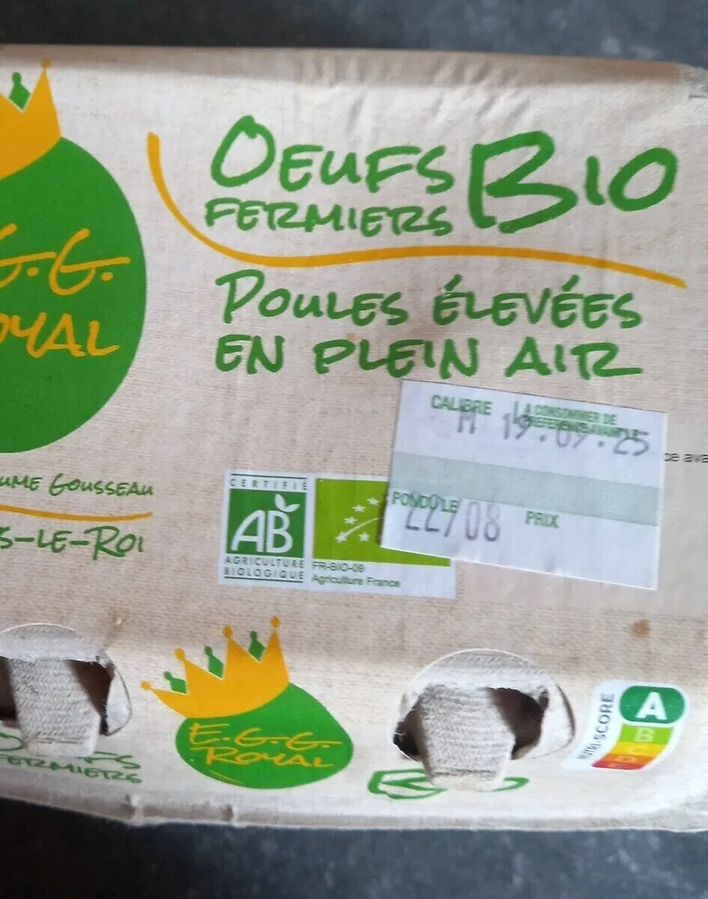OEUFS FERMIERS BIO Poules élevées EN PLEIN AIR