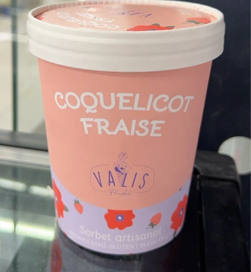 Sorbet artisanal coquelicot fraise