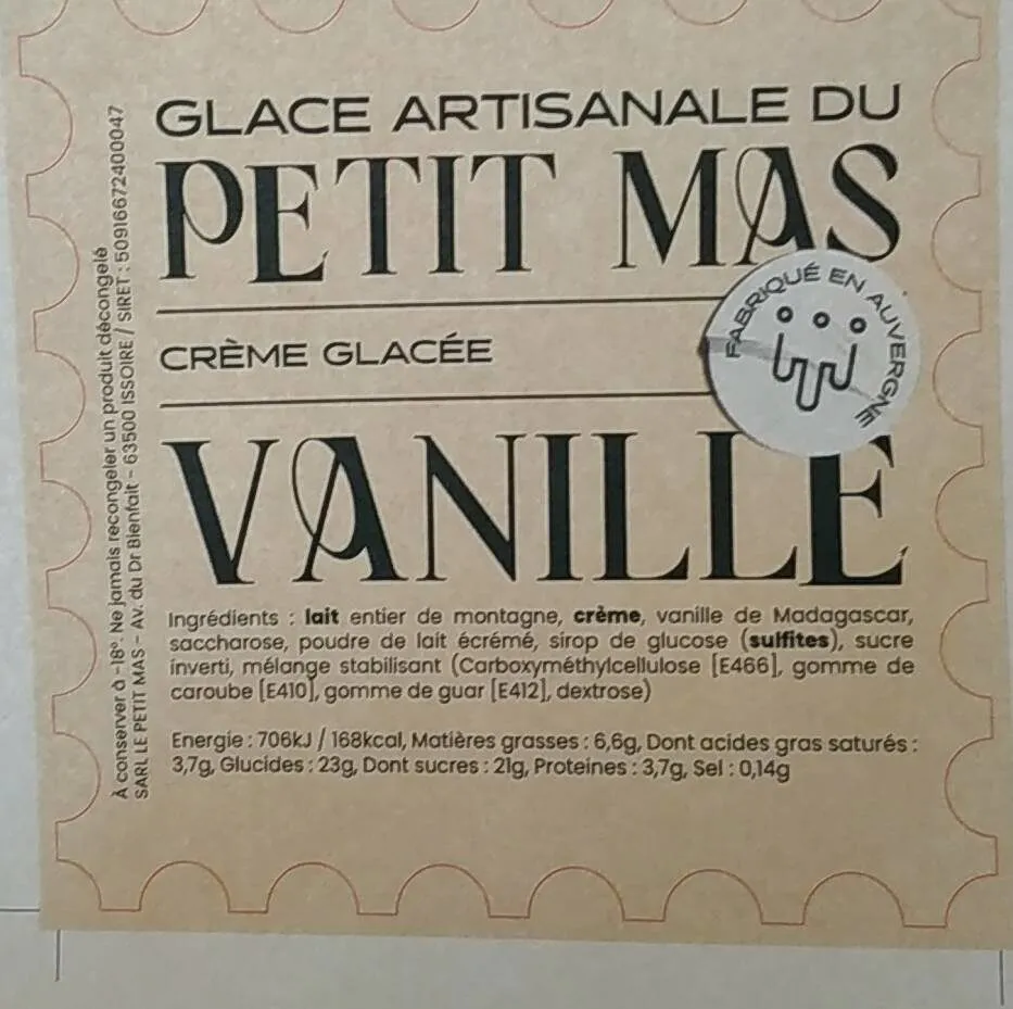Crème glacée vanille 750ml