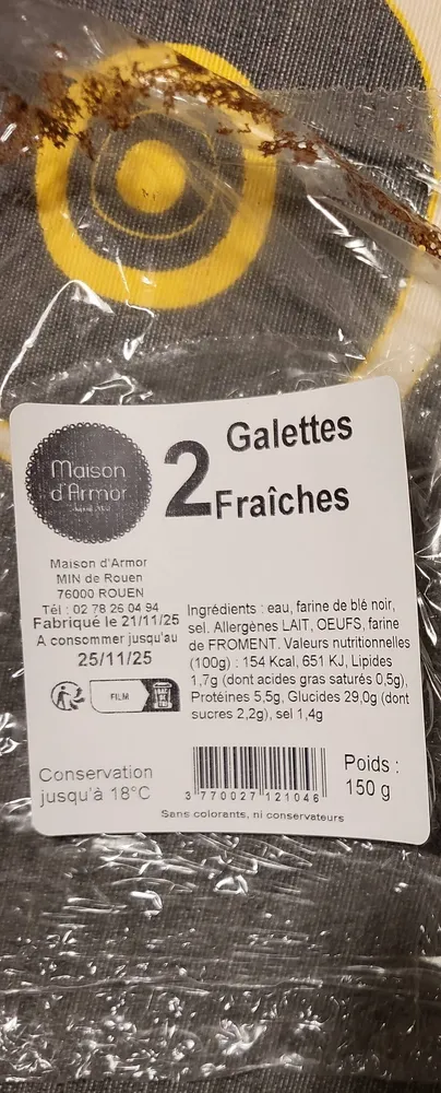 Galettes fraîches
