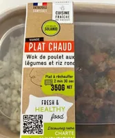 Work de poulet aux légumes et riz rond