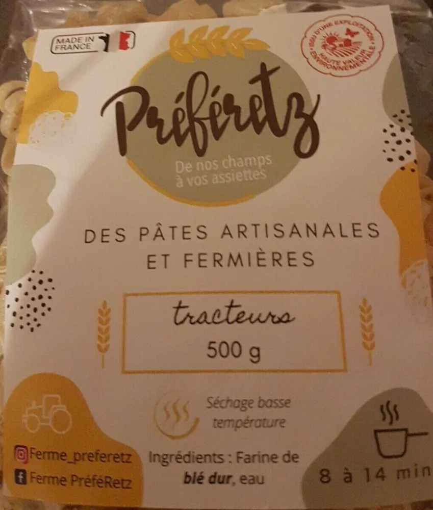 Pâtes artisanales et fermieres