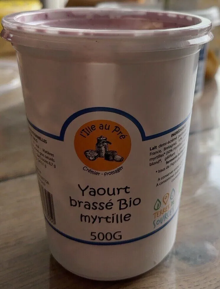 Yaourt Brassé bio Myrtille - L'Ille Au Pré