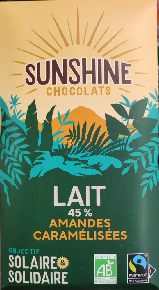 Chocolat lait amandes caramélisées