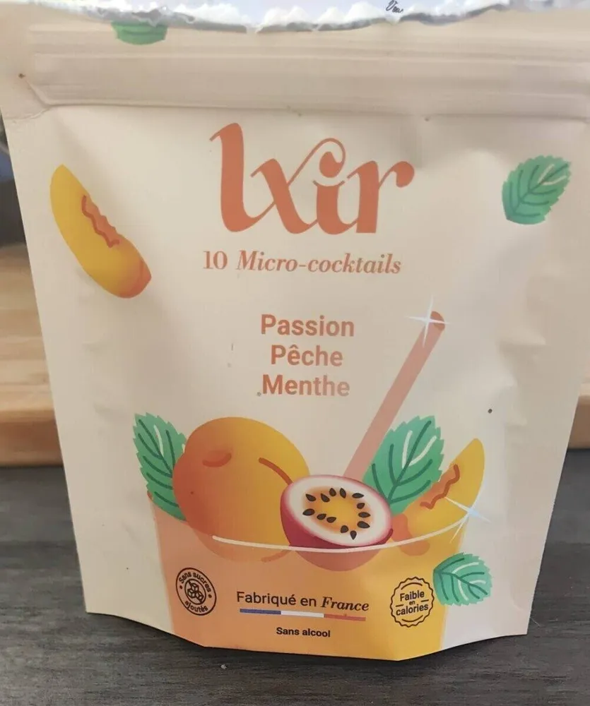 Micro cocktail passion pêche menthe