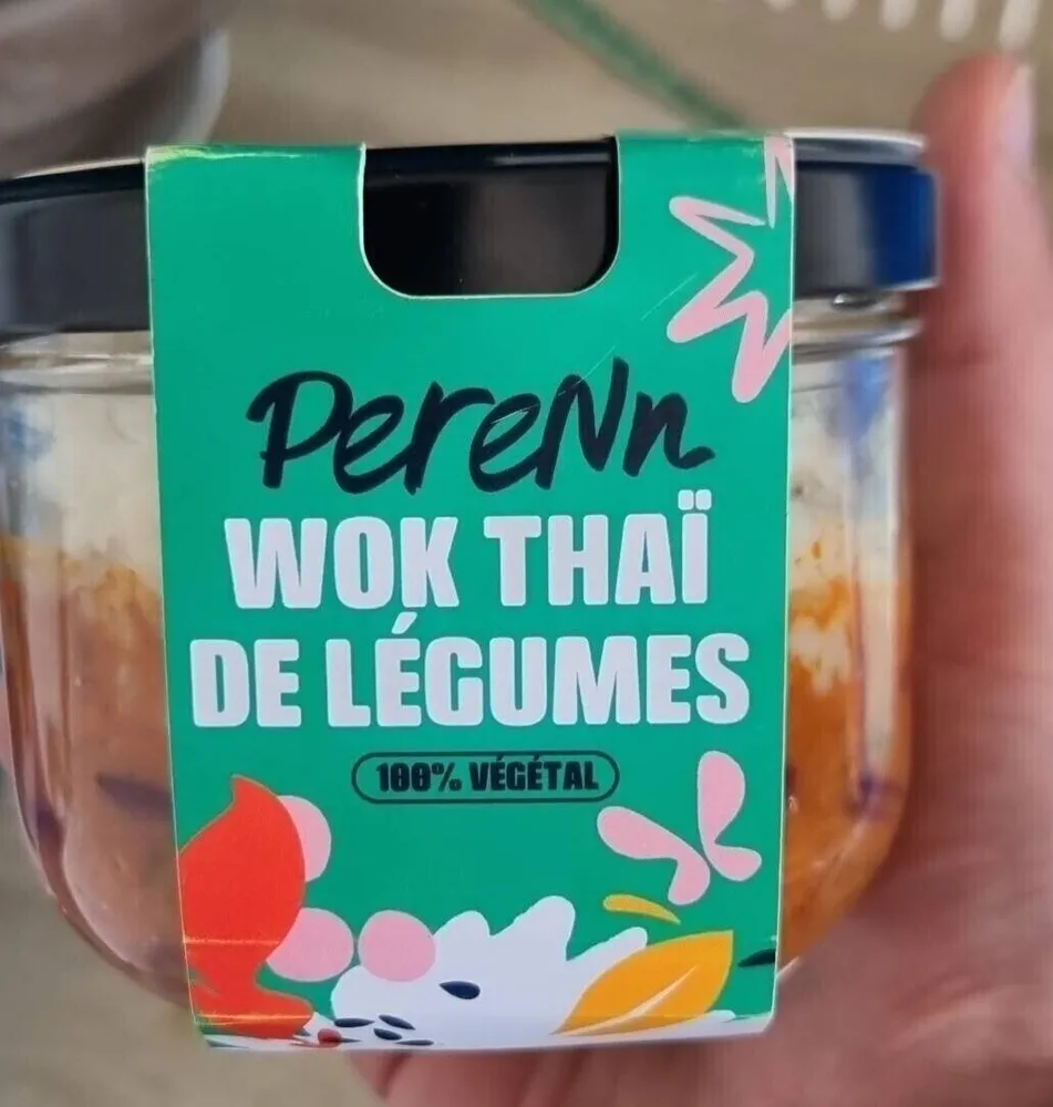 Wok thaï de légumes, Curry rouge et riz de Camargue