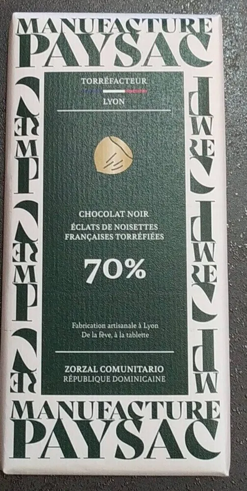 Chocolat noir éclats de noisettes françaises