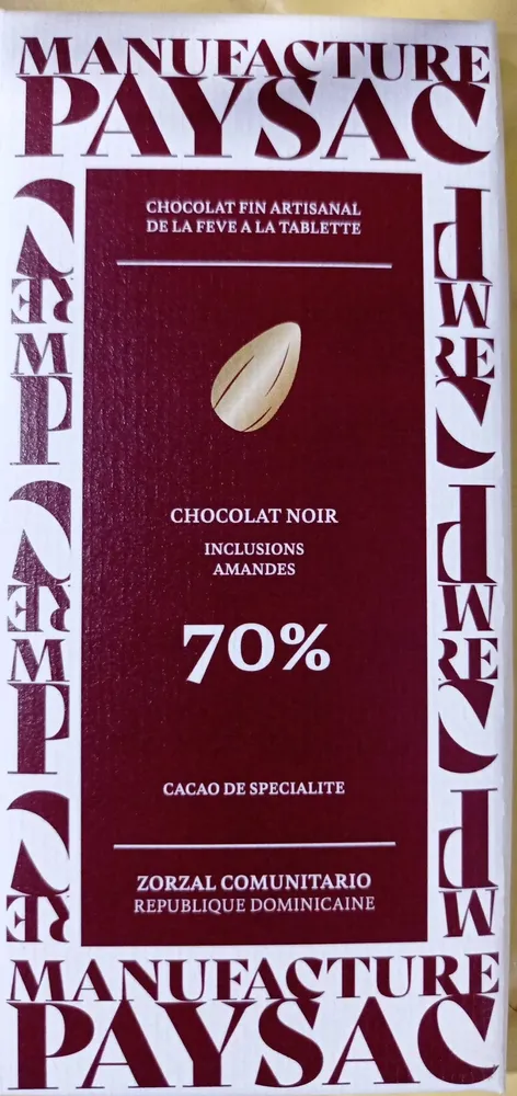 Chocolat noir inclusions amandes