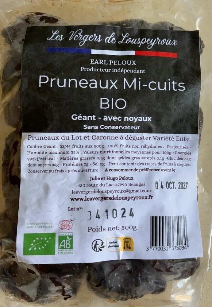 Pruneaux Mi-cuits BIO