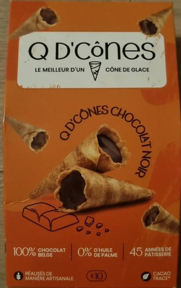 Q d'cônes chocolat noir