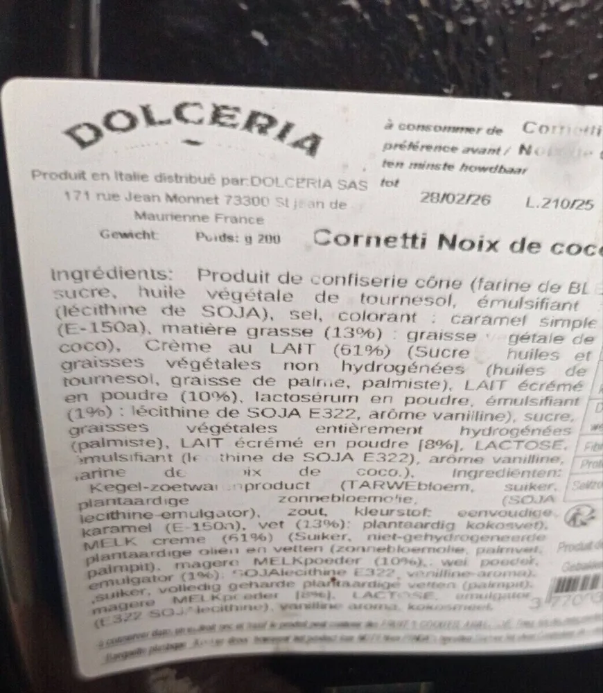 Cornetti Noix de coco