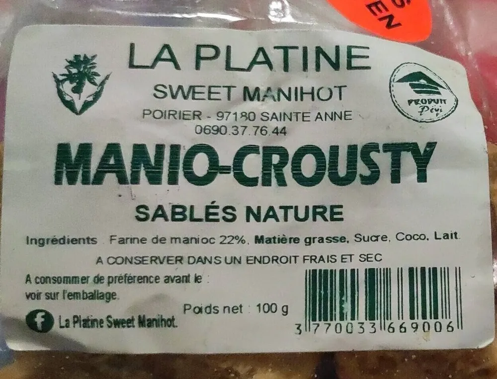 Manio-crousty sablés nature