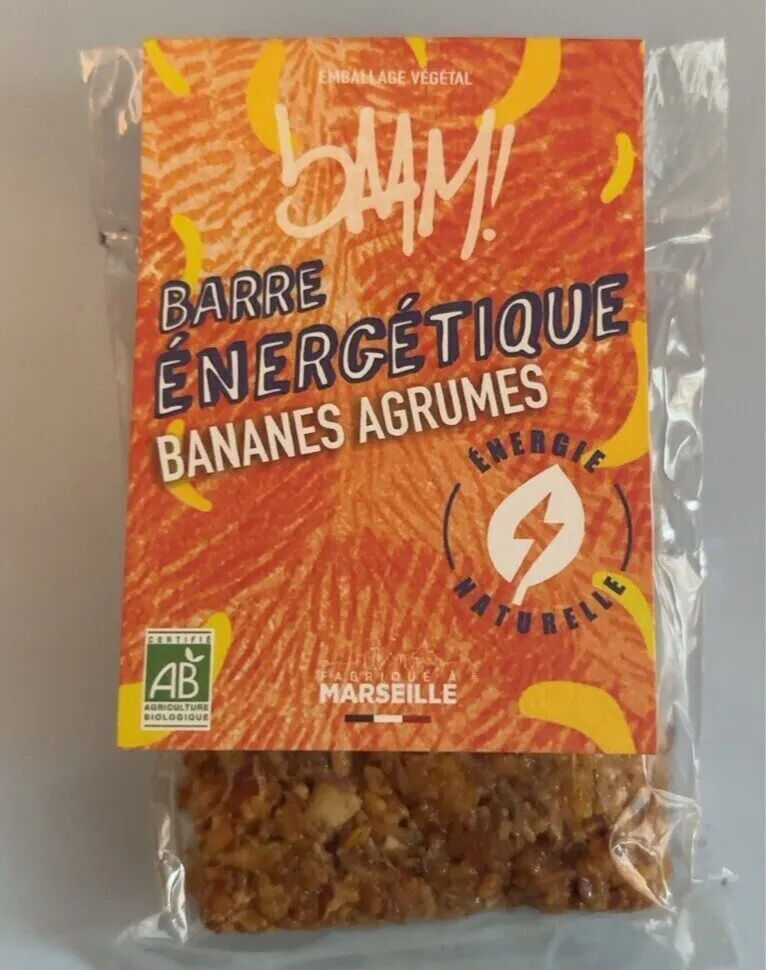 Barre énergétique bio - Bananes Agrumes