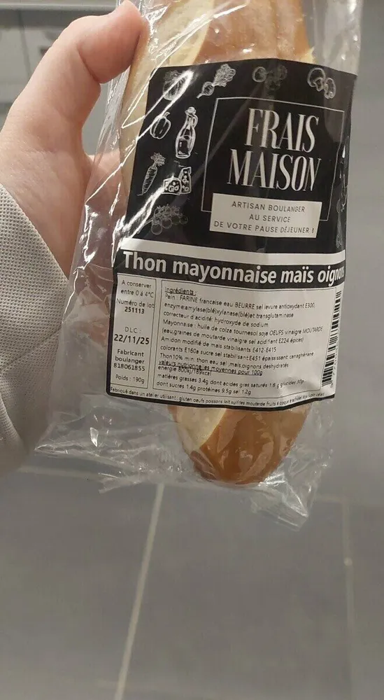 Thon mayonnaise maïs oignons