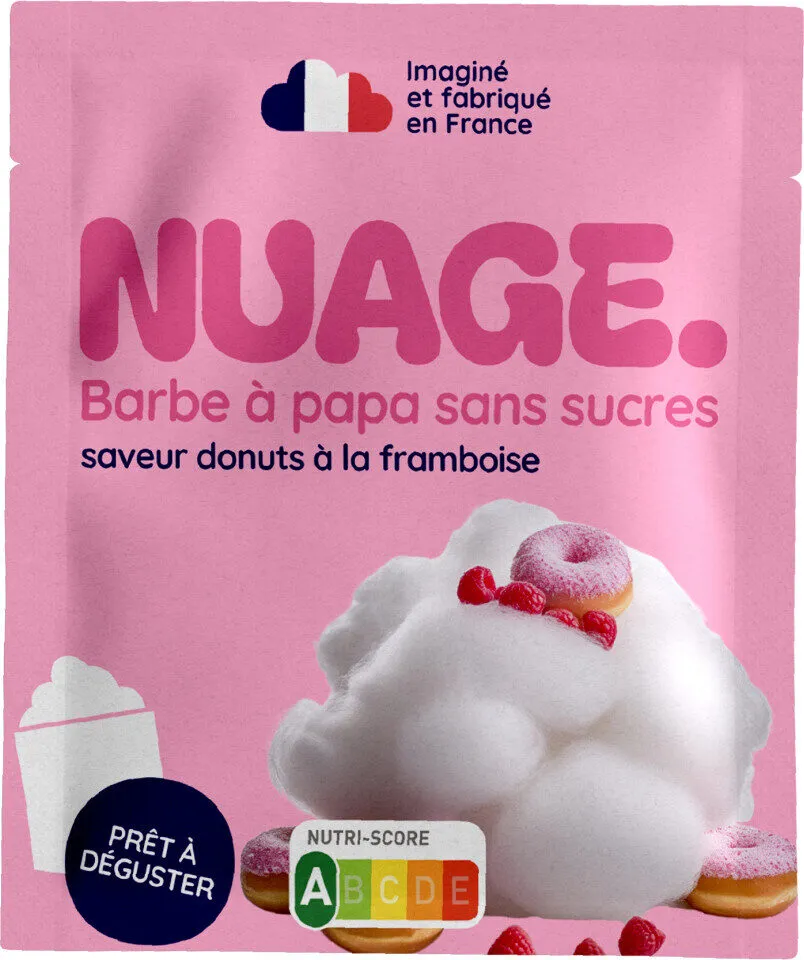 Barbe à papa sans sucres saveur donuts à la framboise