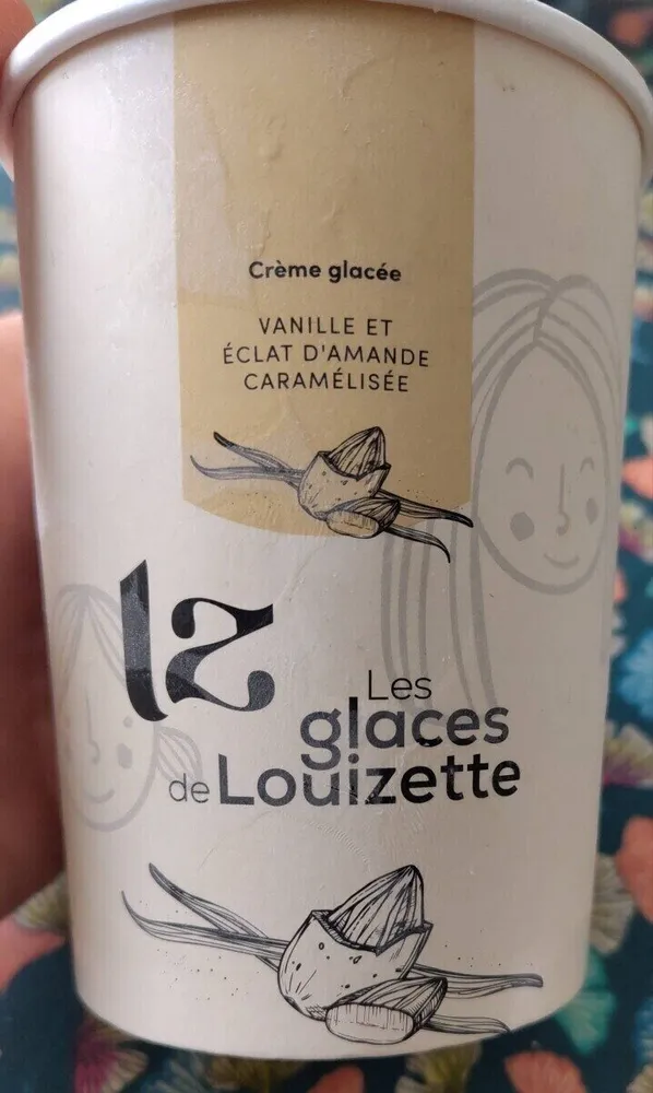Crème glacée vanille et éclat d'amande caramélisée