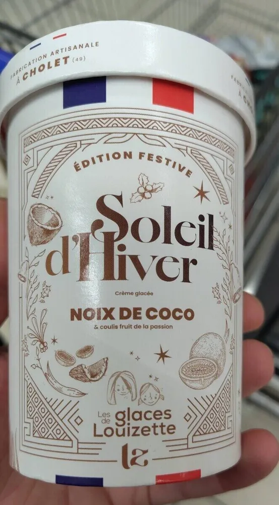 Crème glacée noix de coco et coulis fruit de la passion