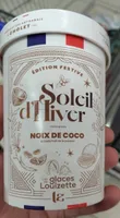 Crème glacée noix de coco et coulis fruit de la passion