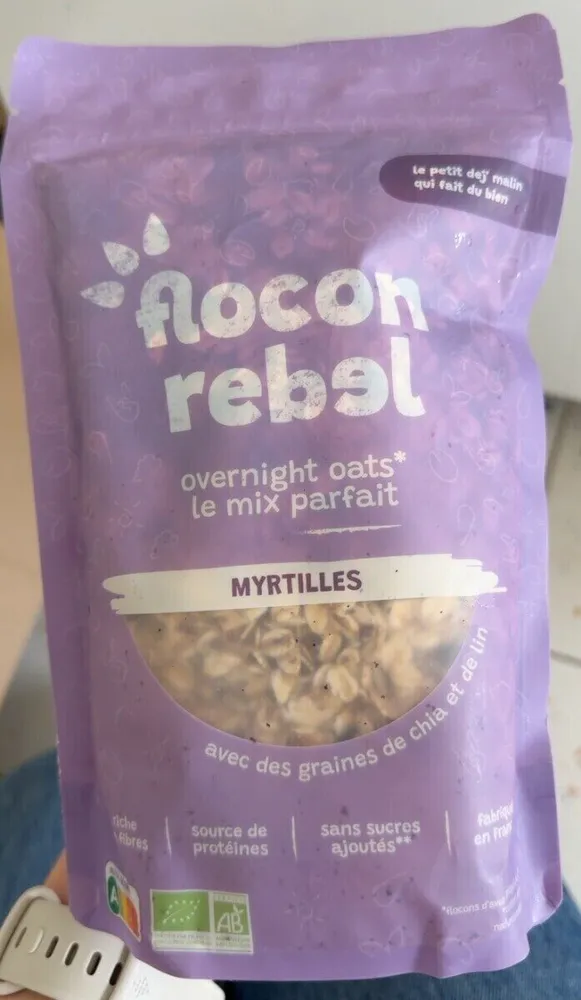 Overnight oats Myrtilles bio