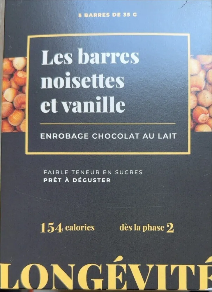 Barres noisettes vanille