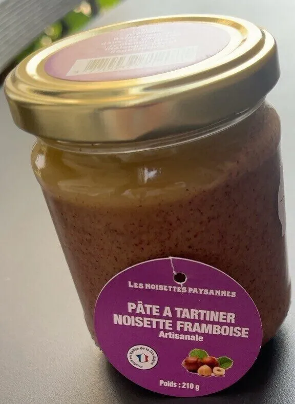 Pâte à tartiner noisette framboise