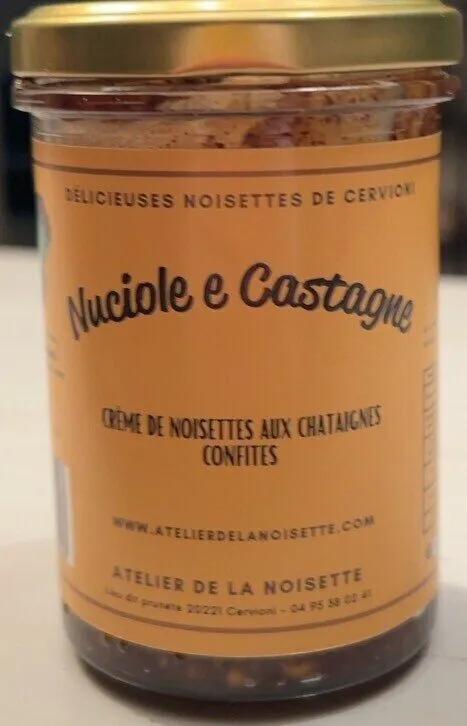 Creme de noisettes aux châtaignes confites