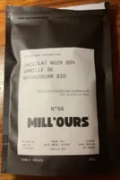 Mill’ours chocolat noir 80% vanille de Madagascar