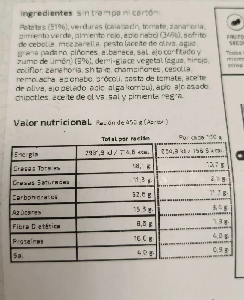 Mil hojas de verdura, patata y pesto