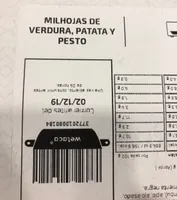 Milhojas de verdura,patata y pesto
