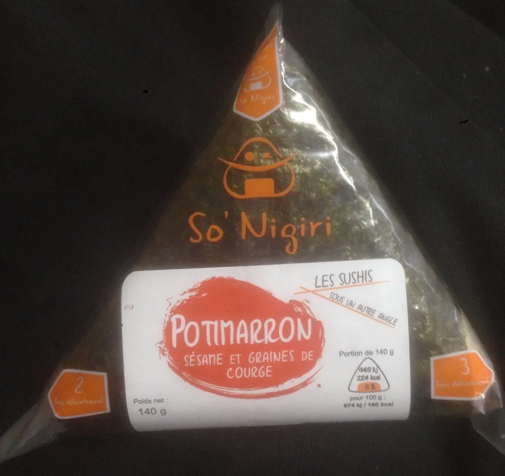 Onigiri Potimarron, sésame et graines de courge